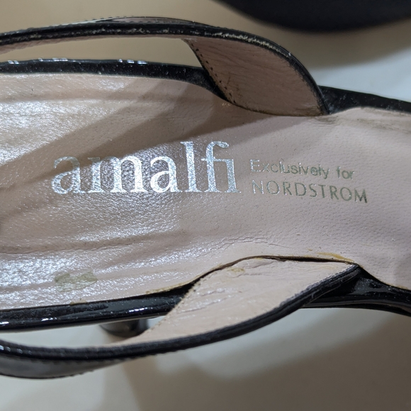 Amalfi Nordstrom Black Tuxedo Slingback Heels - Picture 7 of 10